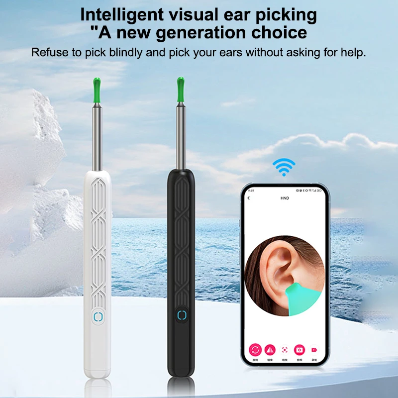 1pc Intelligent WiFi Ear Cleaner With Camera Live Viewing LED Light For Safe Ear Cleaning ABS Material Easy Carry Design
