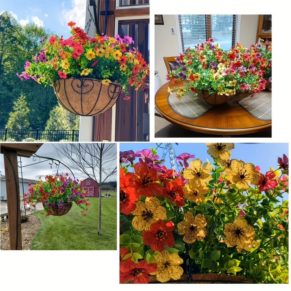 Artificial Plants Artificial Flowers Artificial Flower Artificial Flower Bouquet 12 Bundles Uv-Resistant Artificial Daisy Flowers Mixed Colors Faux Silk Boxwood Outdoor Decor