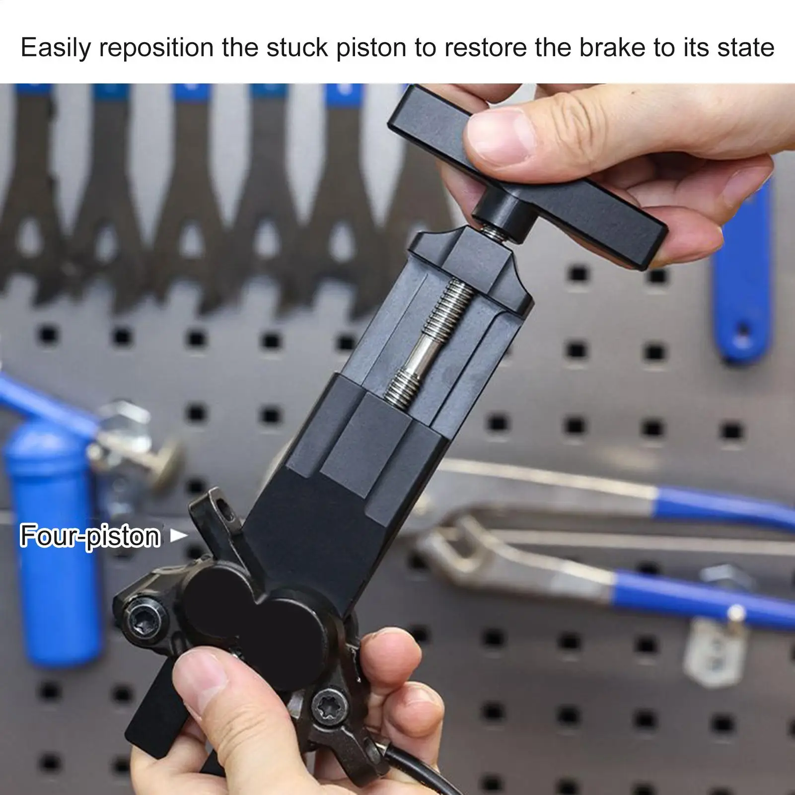 Bicycle Piston Reset Tool Bike Calipers Piston Press Tool For 4Piston Brake Calipers Bike Piston Tool With Long Handle