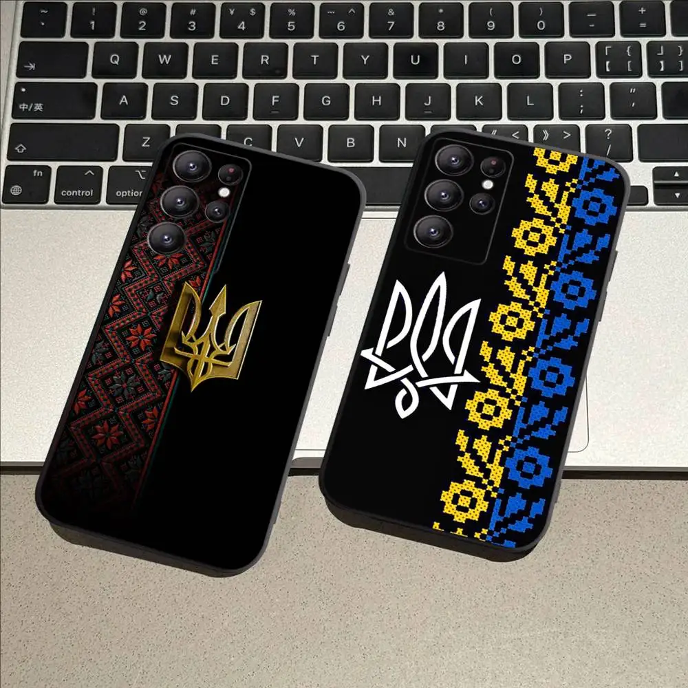 Ukrainian Flag & Girl Design TPU Soft Phone Case Cover