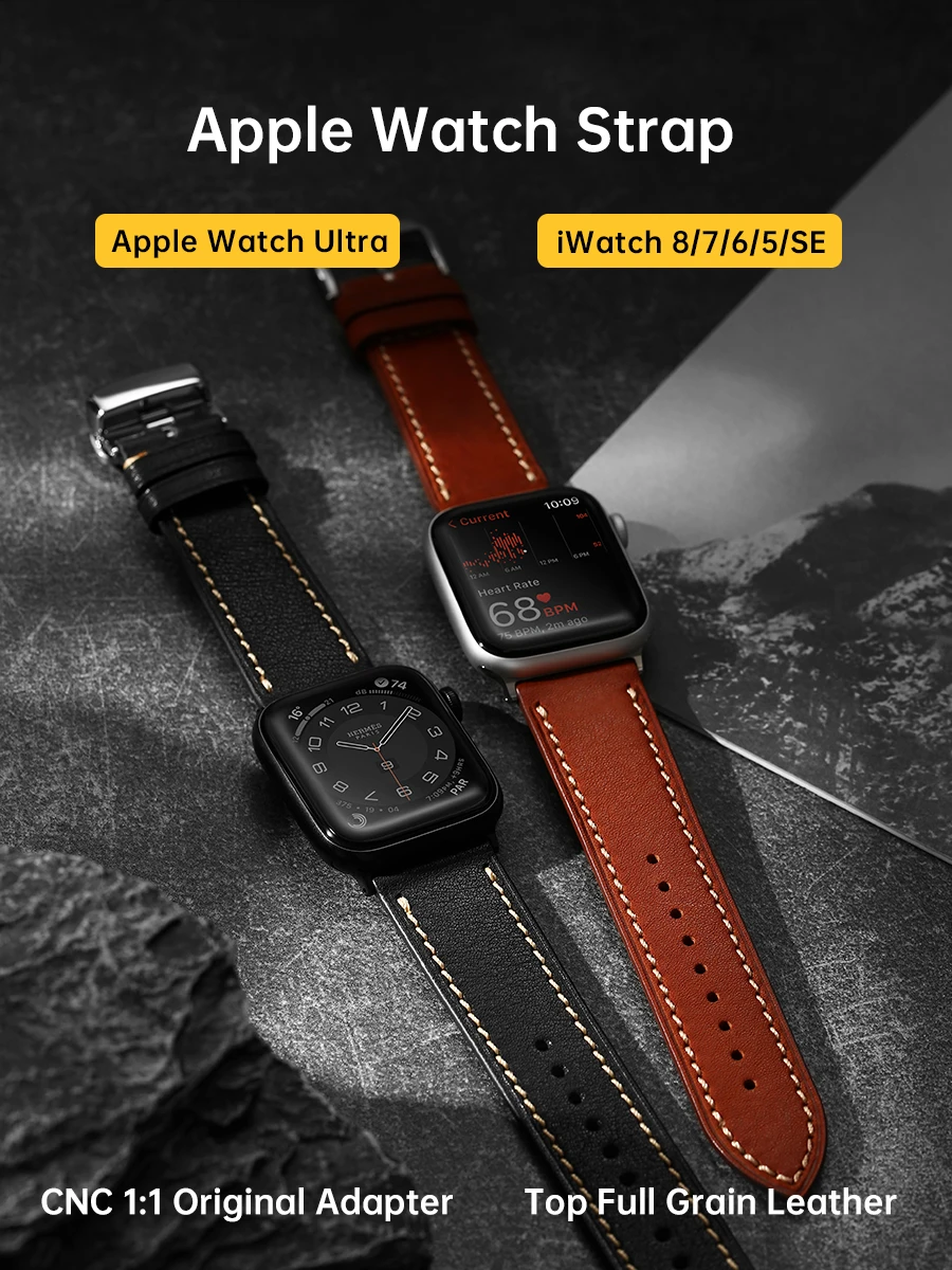 Cinturini Di Qualità Per Apple Watch Ultra 49Mm Series 9 8 7 6 Se Hermes Bracciali 45Mm 44Mm 41Mm 40Mm Cinturini Per Orologi Apple In Pelle