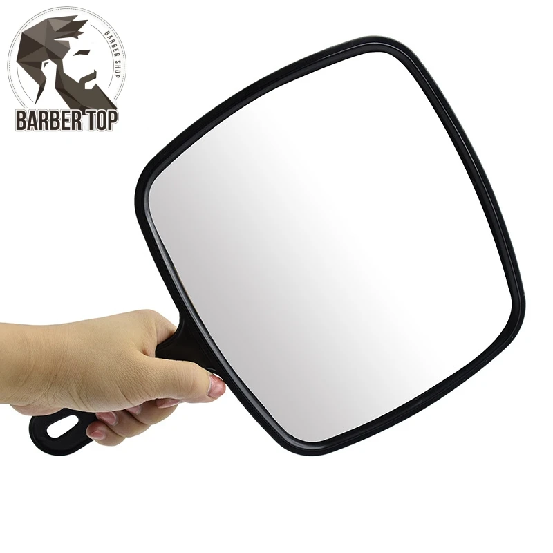 Hairdressing Large Mirror Comfortable Black Handheld Coating Mirror Beauty Makeup Hairdresser Household Looking Glass нож кухонный samura shadow с покрытием black coating 25 см шеф aus 8