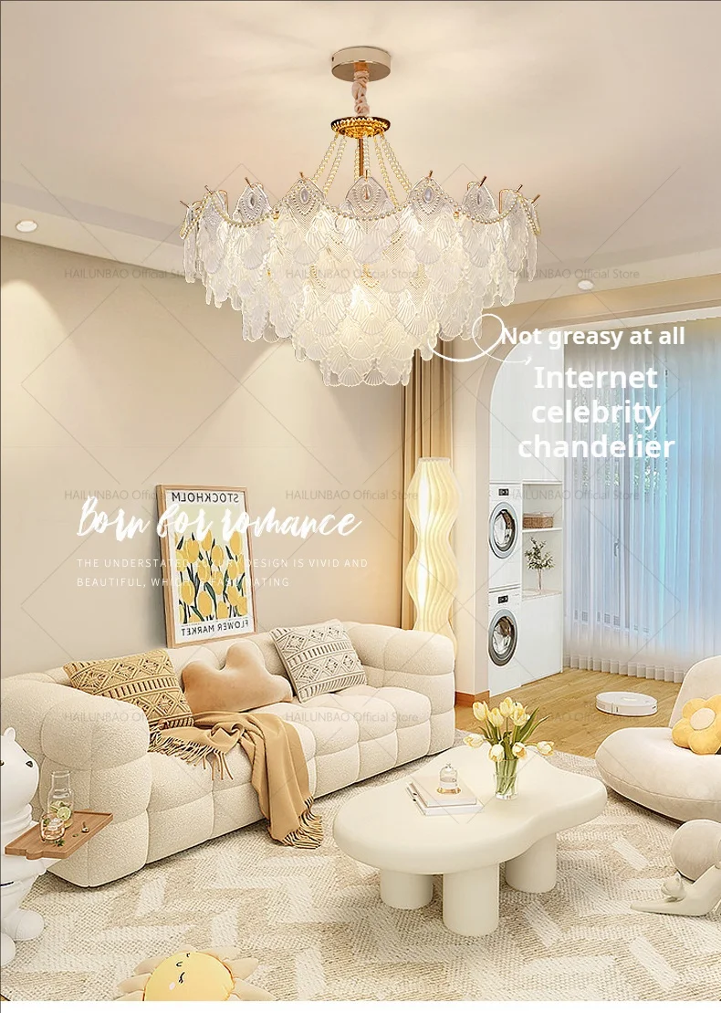 Description Picture 2 of item2024 New Crystal Chandelier Net Red French Cream Wind Light Luxury Master Bedroom High-End Rrestaurant Zhongshan Lamp Lighting