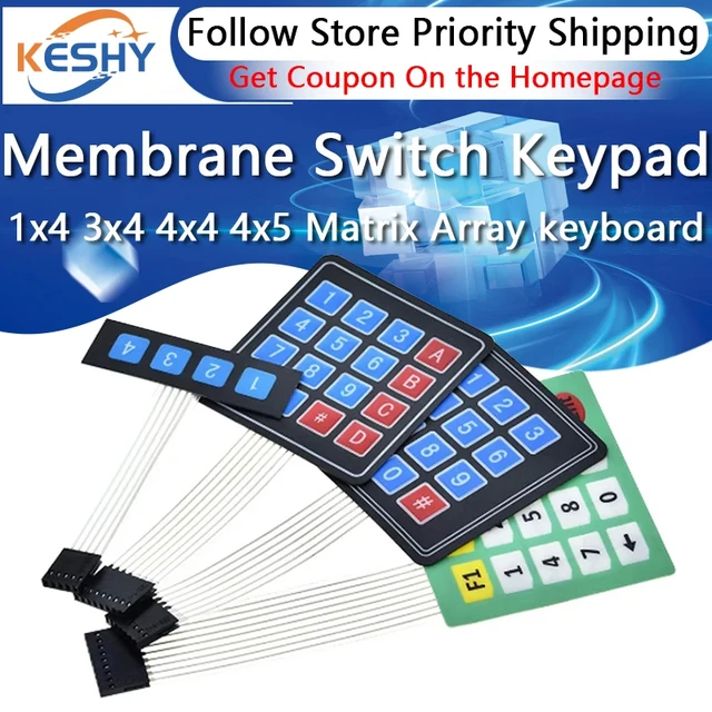 4 12 16 20 Key 1*4 4*3 4*4 4*5 Membrane Switch Keypad 1x4 3x4 4x4 4x5 Matrix Array Matrix keyboard for arduino smart car 6
