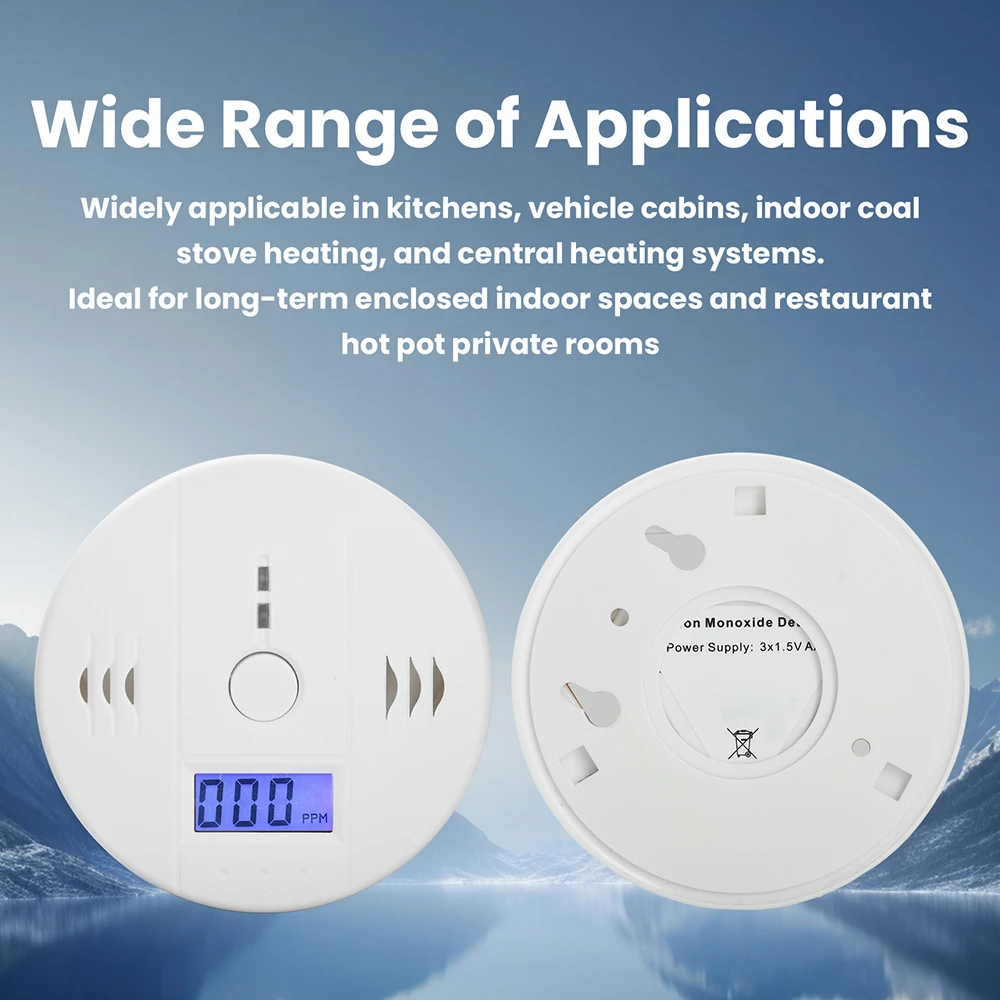 Carbon Monoxide Alarm Smoke Alarm Co Detector LCD Display Alarm Home Wireless Toxic Gas Leak Detector Fire Sound Alarm - 3