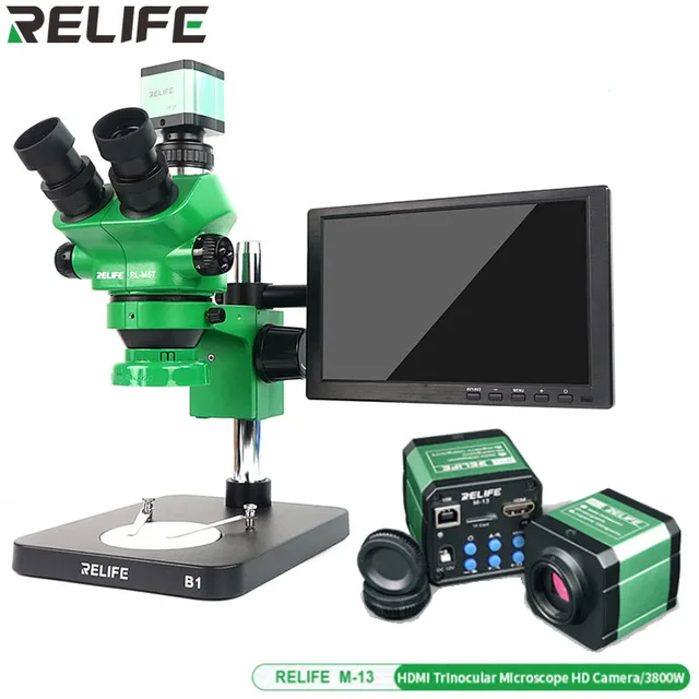 RELIFE RLM5TB1 Trinocular Microscope 0.750X Magnification Objective Lens Coating Objective