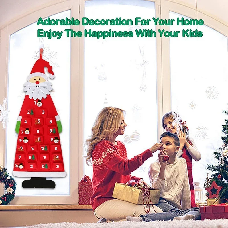 Description Picture 6 of item1PCS Felt Advent Calendar Fabric Christmas Pendant Santa Claus Decorations DIY Advent Calendar Christmas Decorations for Home