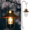 Retro Hanging Solar Lamp Outdoor Waterproof Tungsten Bulb Decorative Light For Garden Patio Yard Decor 4