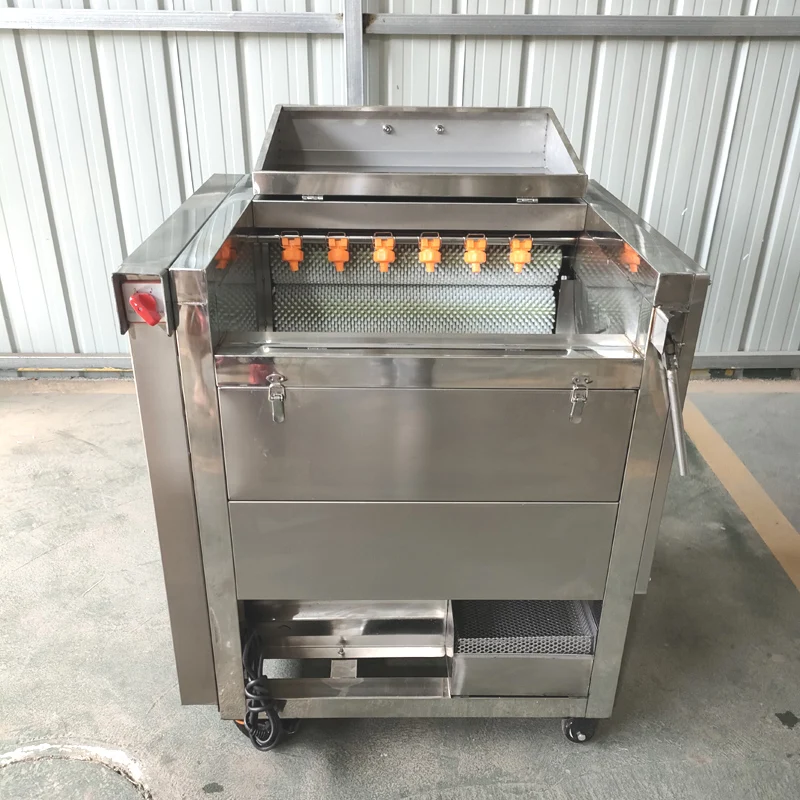 Electric Fruit Vegetable Skin Washing Peeler Automatic 200KG / H Potato Carrot Cleaning Peeling Machine Sweet Potato Ginger 3