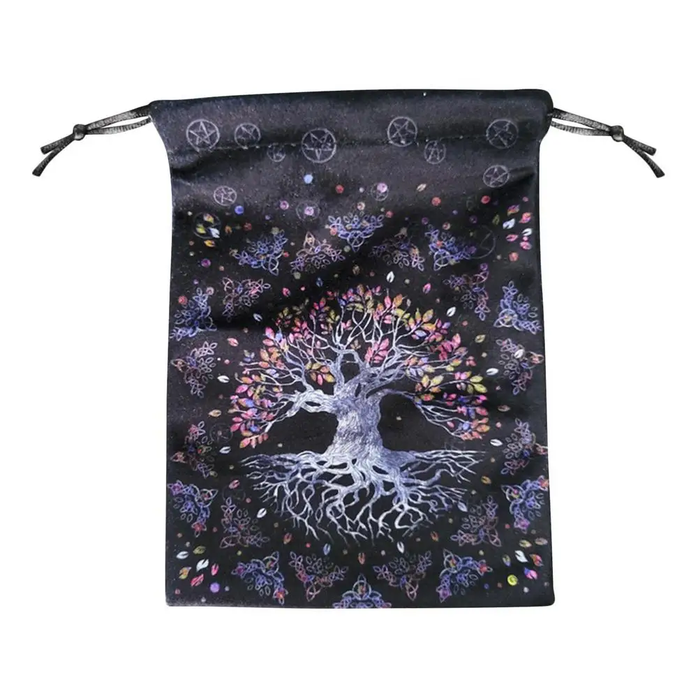 Bolsa Tarot Terciopelo CREATCABIN - 2 Bolsas 18x13cm + 12 Bolsas Constelaciones, Negro Y Morado
