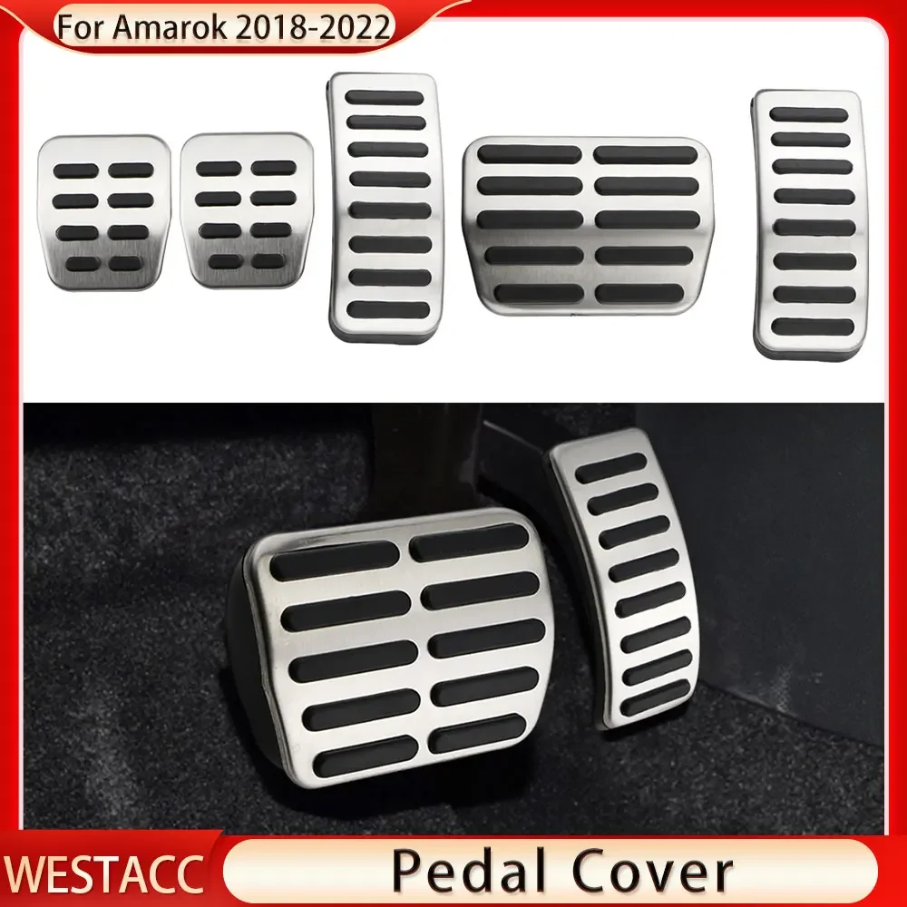 Auto-Pedale für Volkswagen VW Amarok 2018 2019 2020 2021 2022, Gaspedal, Gasbremse, Kupplungspedal-Abdeckung, Innenzubehör