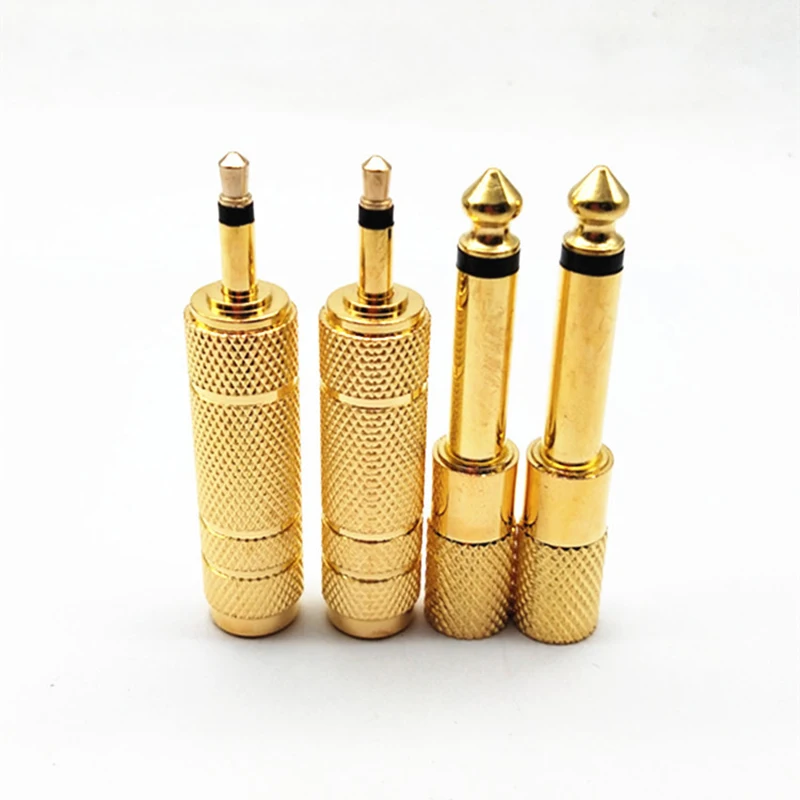 Premium 6.35mm to 3.5mm Mono Jack Plug Connector - Gold-Plated Aux Audio Adapter
