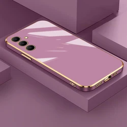 Luxury Plating Soft Silicone Phone Case Cover for Galaxy A72 4G or 5G (Purple)