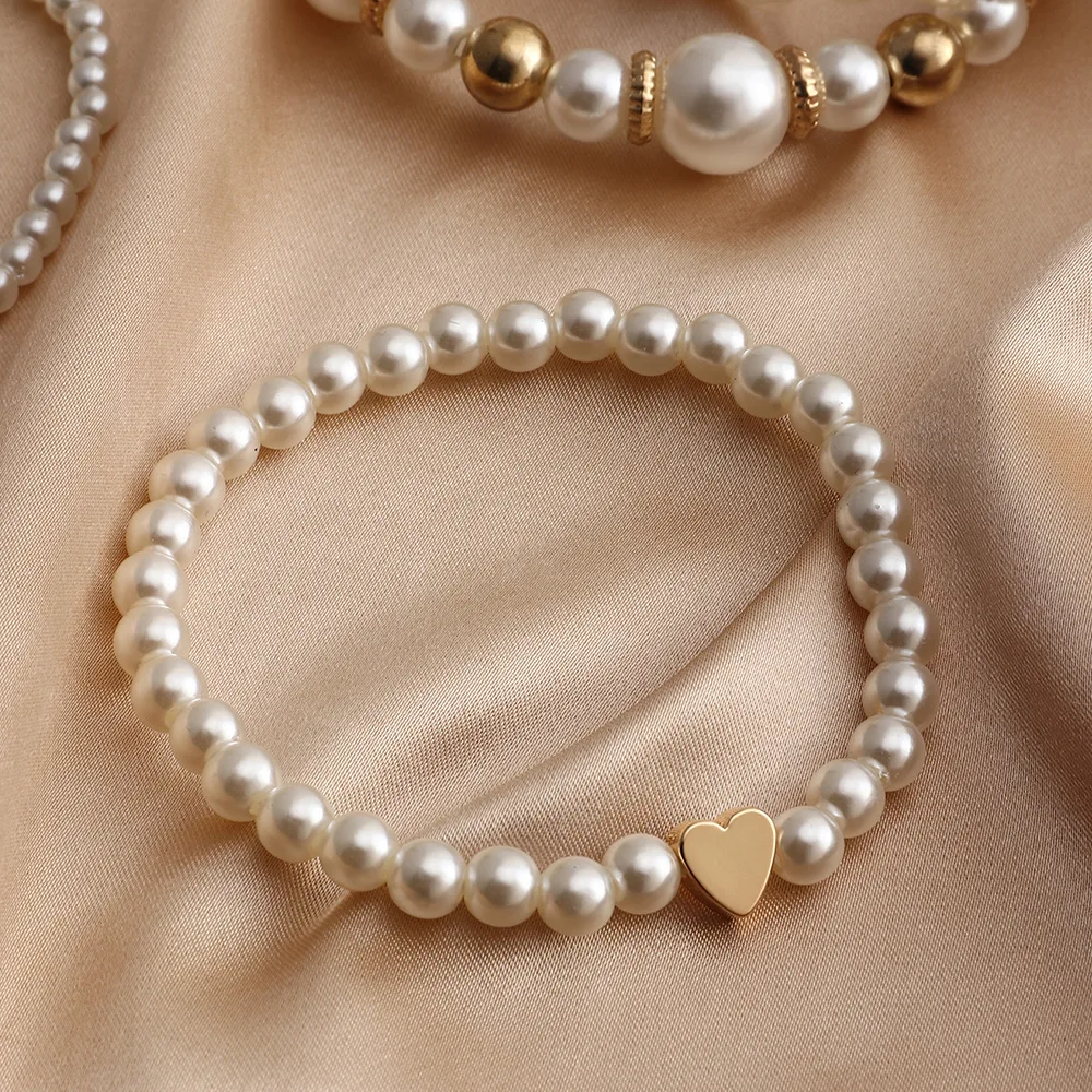 Pearl Bracelet 4pcs Real Freshwater Round Pearl Bracelet For Women Natural Pearl Bracelet Jewelry