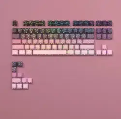 Enhanced Side Glow Light Mechanical Keyboard Keycaps with Original Factory Height (98keys Pink)