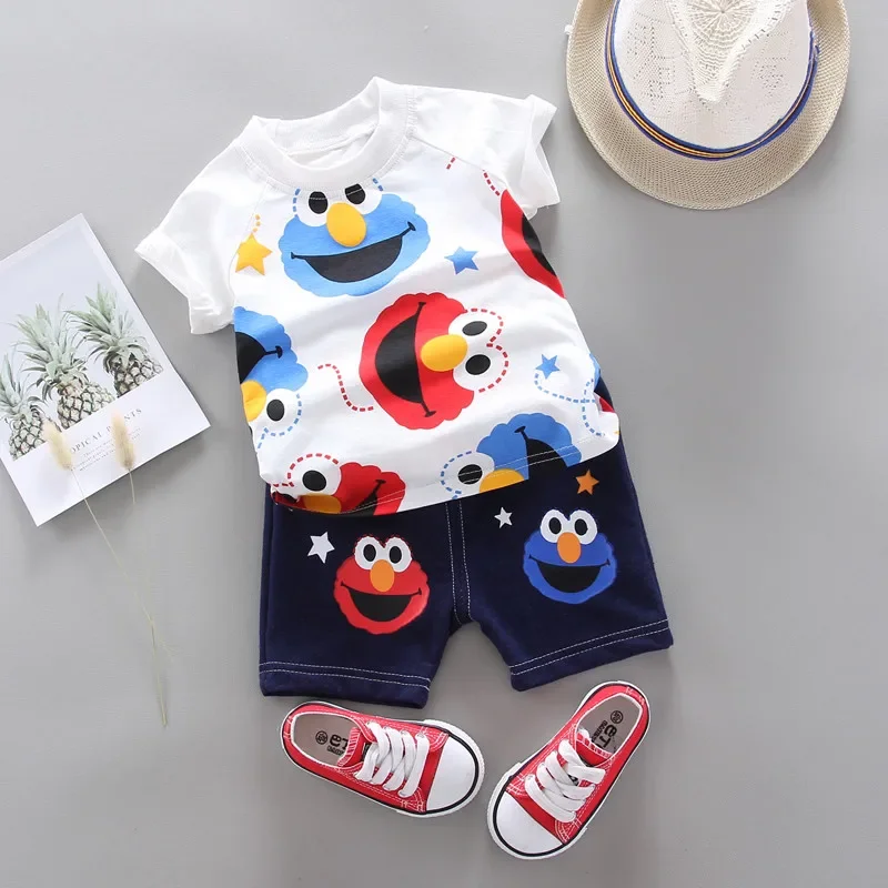 Summer Children Boys Girls Clothes Kids Cartoon Clothing Infant Suit Toddler T-Shirt Pants Set Kids Casual Tracksuit 0-4 Years
