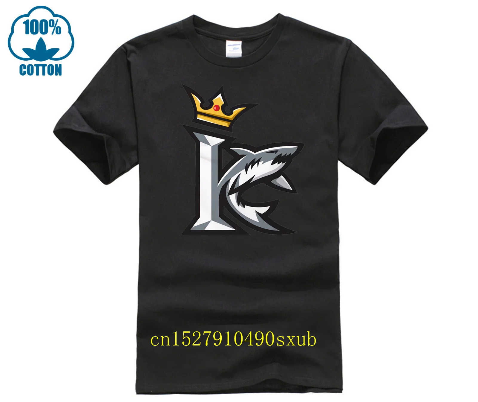 Top Shark King Letter Print K T Shirt Uomo Summer Fashion Manica Corta Bianco Casual Top Plus Size