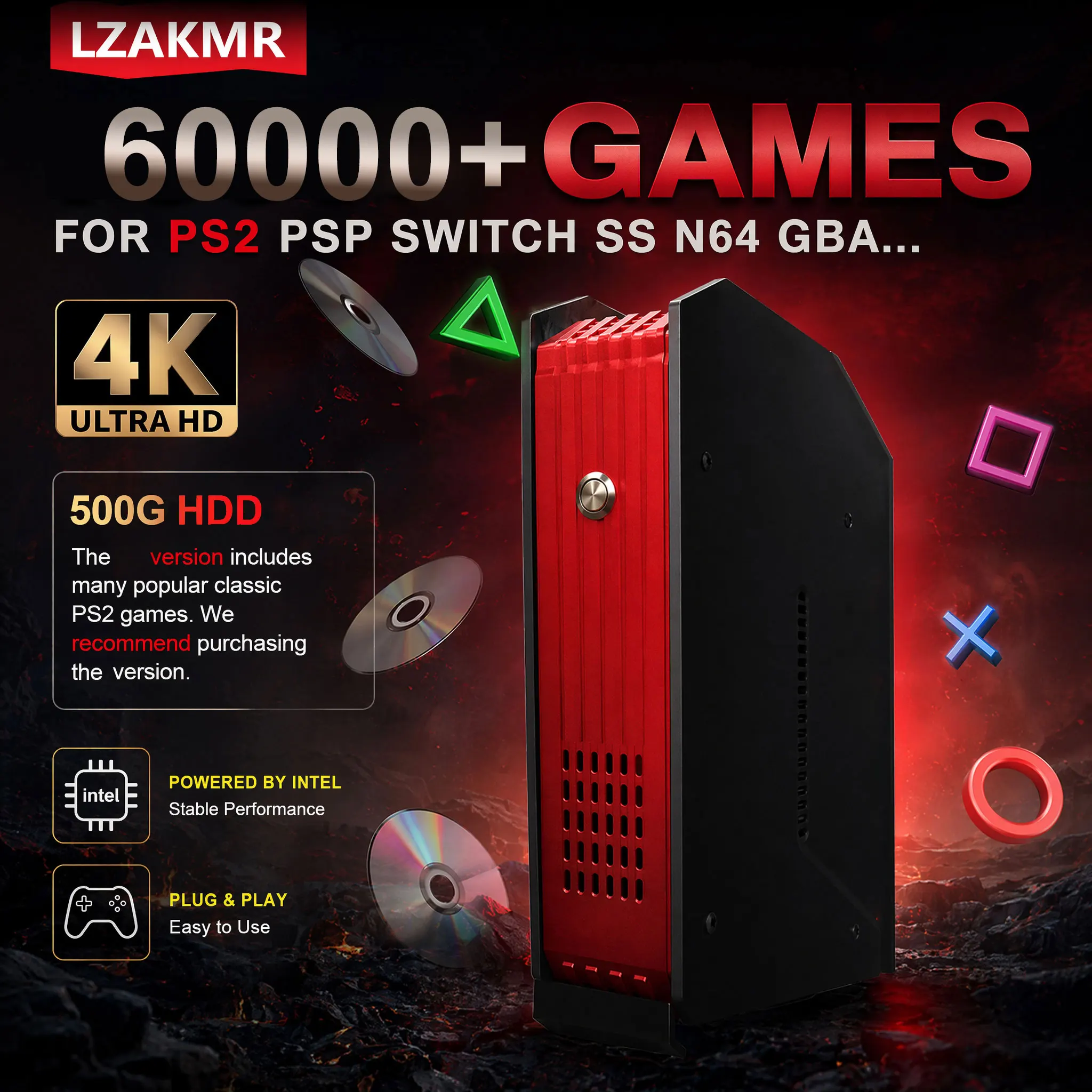 Console per videogiochi X4-2 per 157 giochi classici PS2 con sistema dual da 500G e CPU I3-3110M per PS2/PSP/WII/N64/DC/SS - Regalo - Image 6