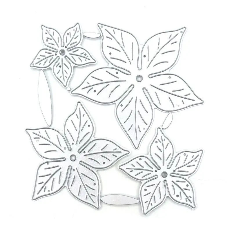 DIY Lace Cutting Dies Embossing Stencil Template for Scrapbooking Embossing Paper Card Making Five Leaves Flowers