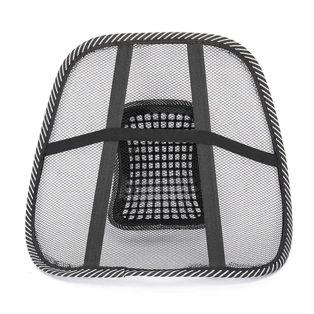 Casewin Black Lumbar Mesh Back Brace Support Office Home Car Seat Chair  Ventilate Cool Cushion Pad with Massage | Breathable, Massage Beads for