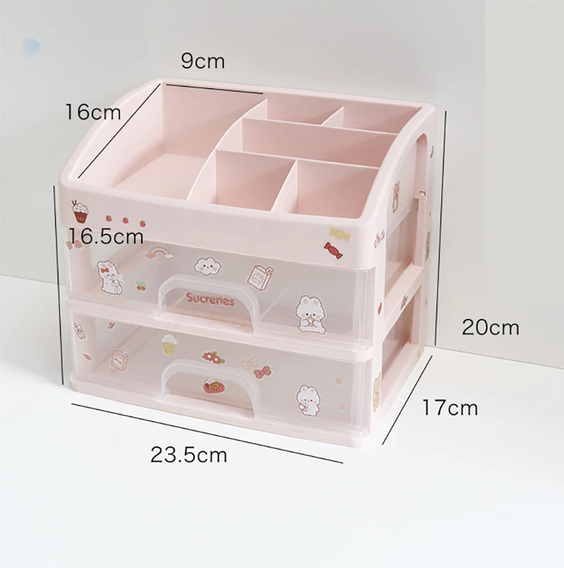 Plastic Minimalist Transparent Drawer Storage Box Cosmetics Sorting Box Makeup Student Dormitory Desktop Storage Rack