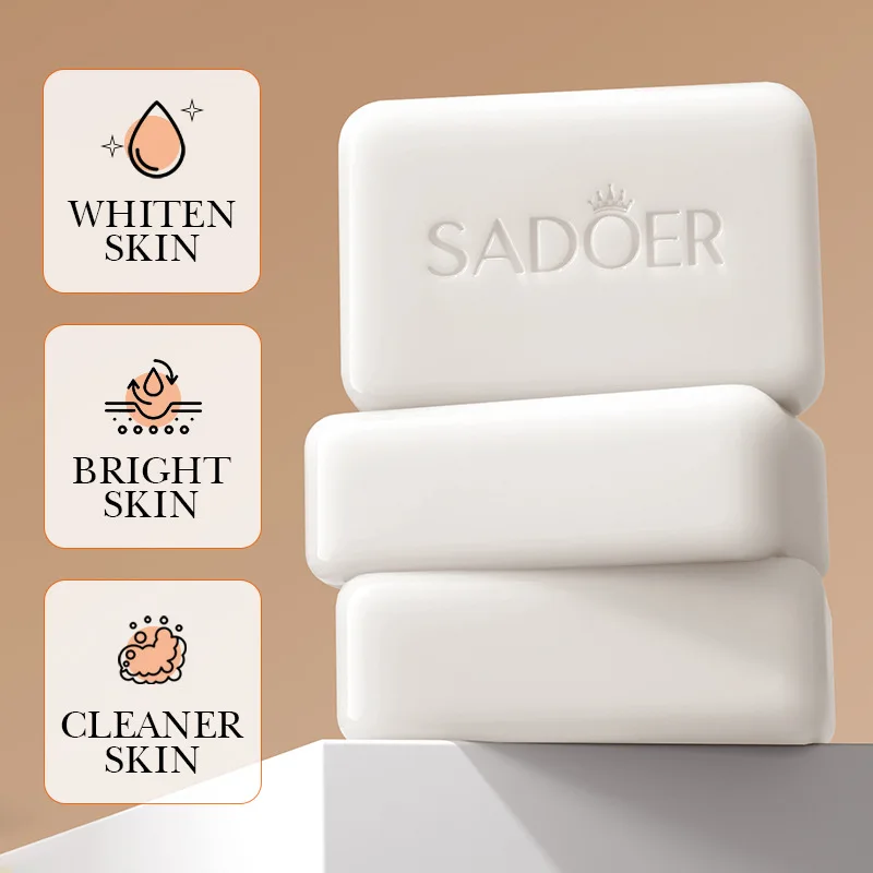 1/2/3pcs SADOER Arbutin Facial Soap Moisturizing Skin WhiteningDeep Cleansing Body Face Wash Foam Facial Cleanser Handmade Soap