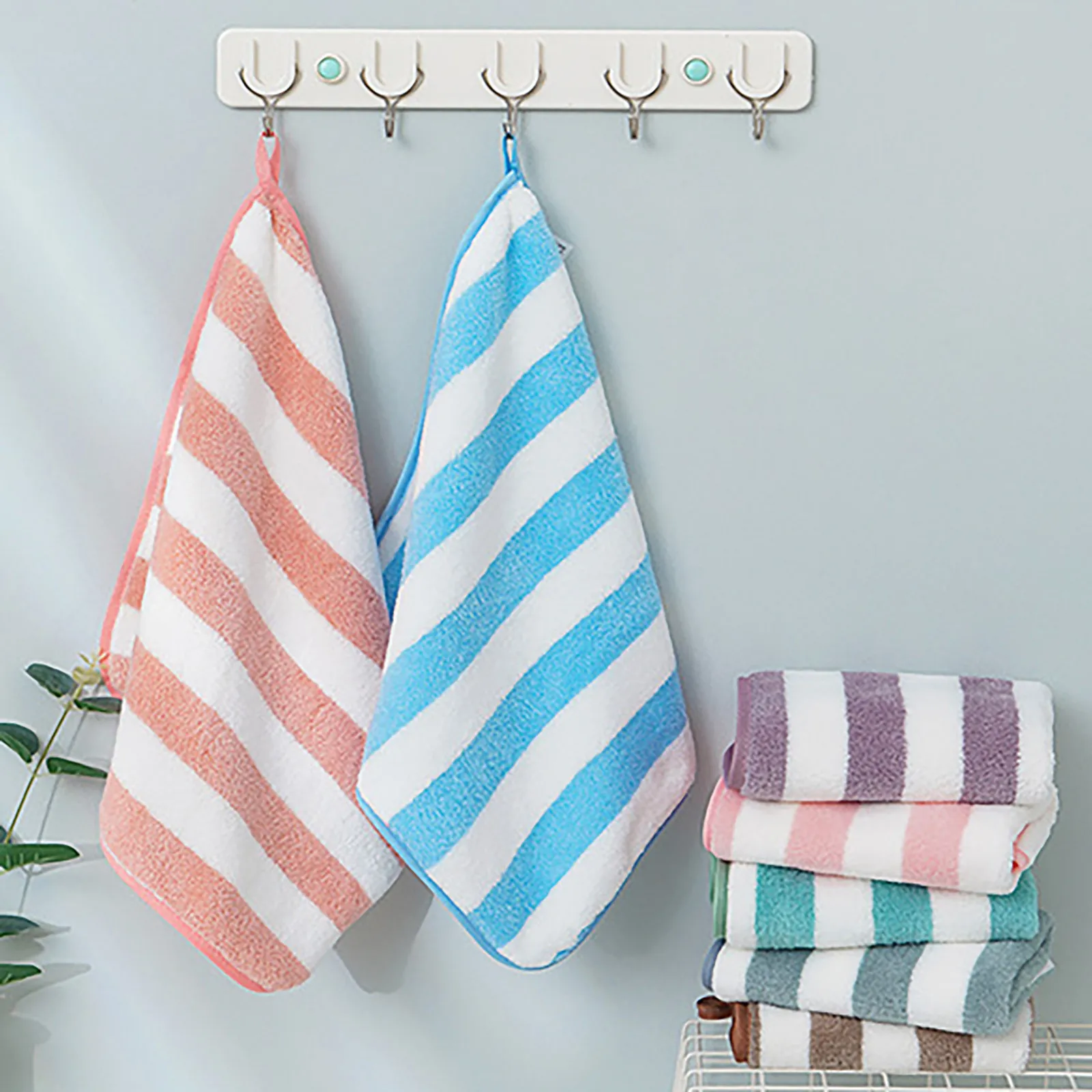 Striped Hand Towel For Adult Kids Soft And Skin Protection Super Absorbent Small Hand Towels For Kitchen Bathroom Supplies
