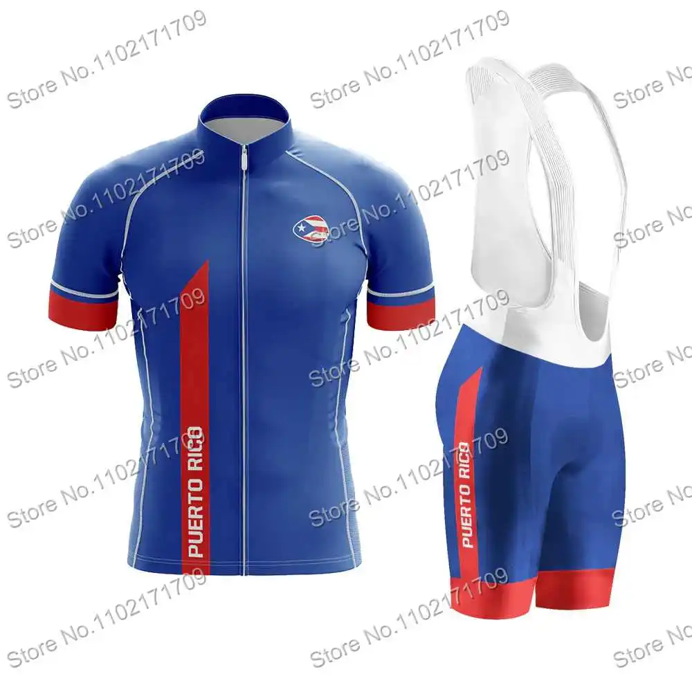 Love Puerto Rico Cycling Jersey Set Mens Cycling Clothing Summer MTB Maillot Kit Road Bike Shirts Suit Bicycle Bib Shorts