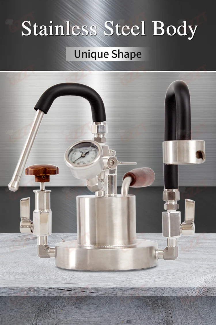2-In-1 Outdoor Portable Coffee Maker Machine Working With Milk Frother Steam Stainless Steel Espresso Maker Outdoor Brewing