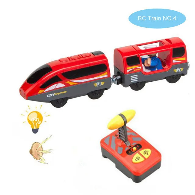 Deluxe Remote-Control Electric Train Set with Wooden Tracks and Magnetic Rail Cars - Perfect Gift