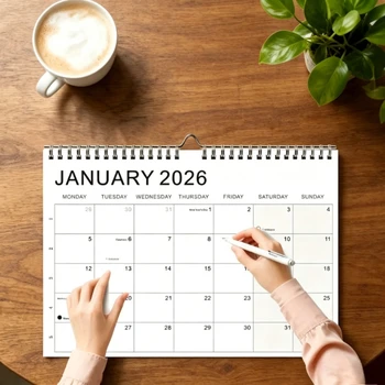 Calendario da Parete Gennaio 2027 - Giugno 2028, Agenda Mensile con Spirale e Gancio per Appendere, Organizzazione per Casa, Ufficio e Scuola