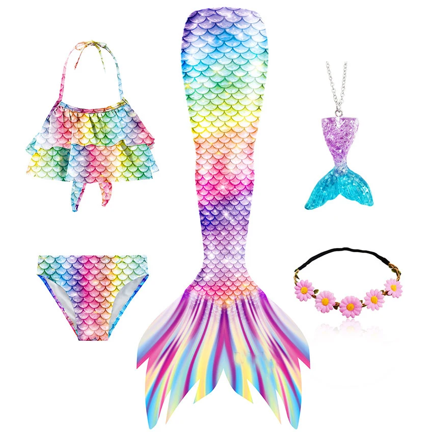 

New Kids The Little Mermaid Tails Children Memaid Swimsuit Toddler Baby Girls Bikini Bathing Suit Halloween Costume