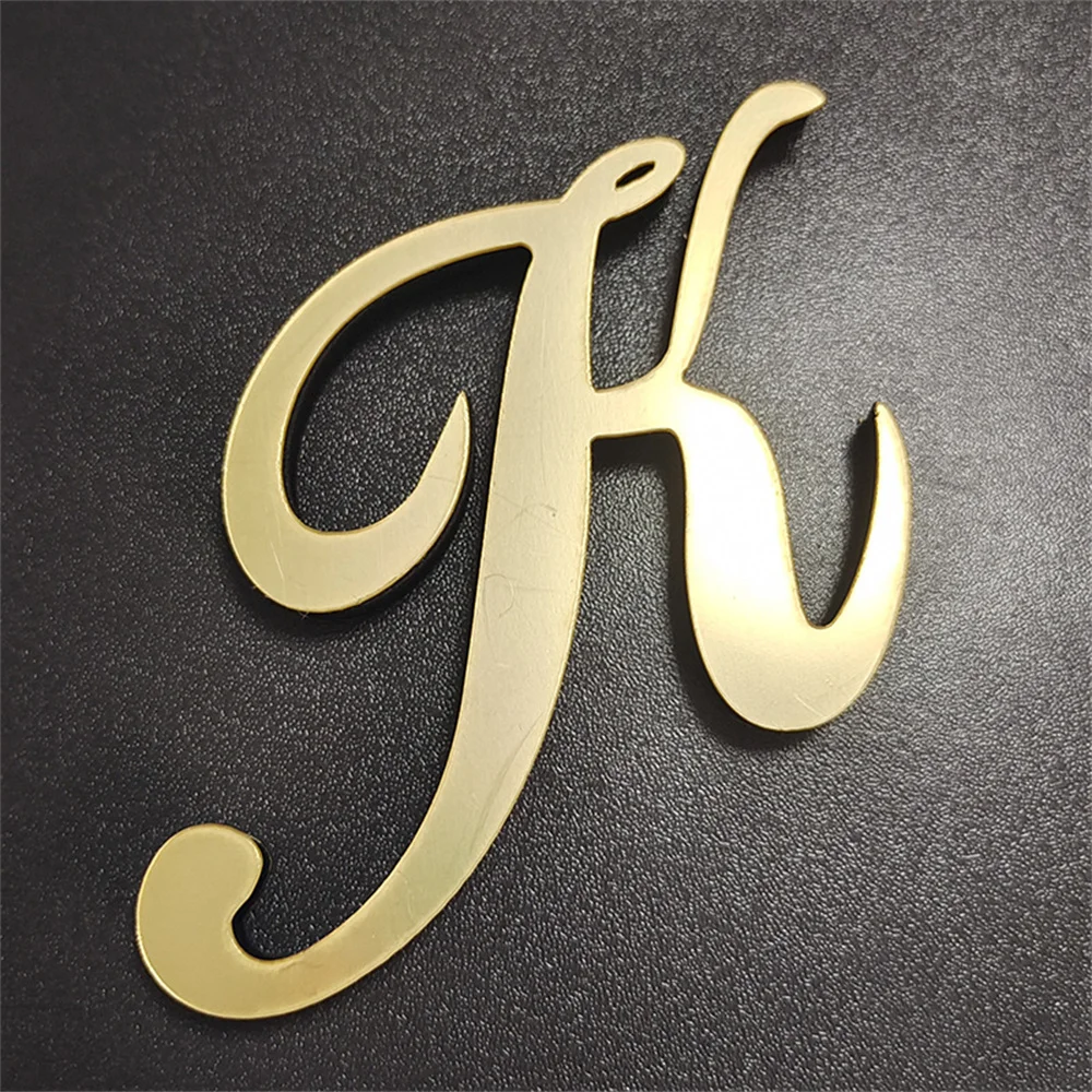 3D Golden Mirror Acrylic 10CM English Letters Wall Sticker Holiday Celebration Party Wedding Decoration Letter Wall stickers ﻿