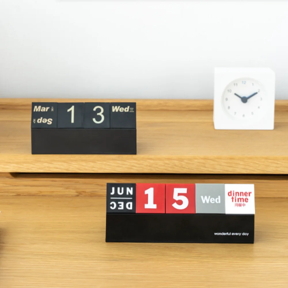 Calendario perpetuo a forma di cubo creativo Visualizzazione della data Cancelleria Calendari da tavolo multifunzione Ornamenti Mini supporto per telefono - immagine 2