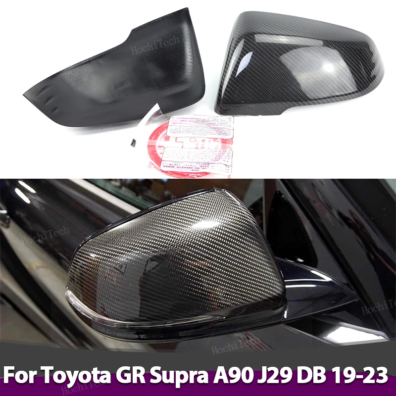 

Real Carbon Fiber Rearview Mirror cover Cap add-on sticker for Toyota GR Supra A90 J29 DB 2019 2020 2021 2022 2023 2024
