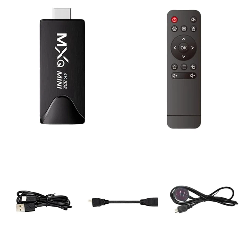 Mini Smart Tv Stick Android 10 Quad Core Supporto 4K Play Store 2.4G Wifi Tv Stick Android H.265 Media Player Set