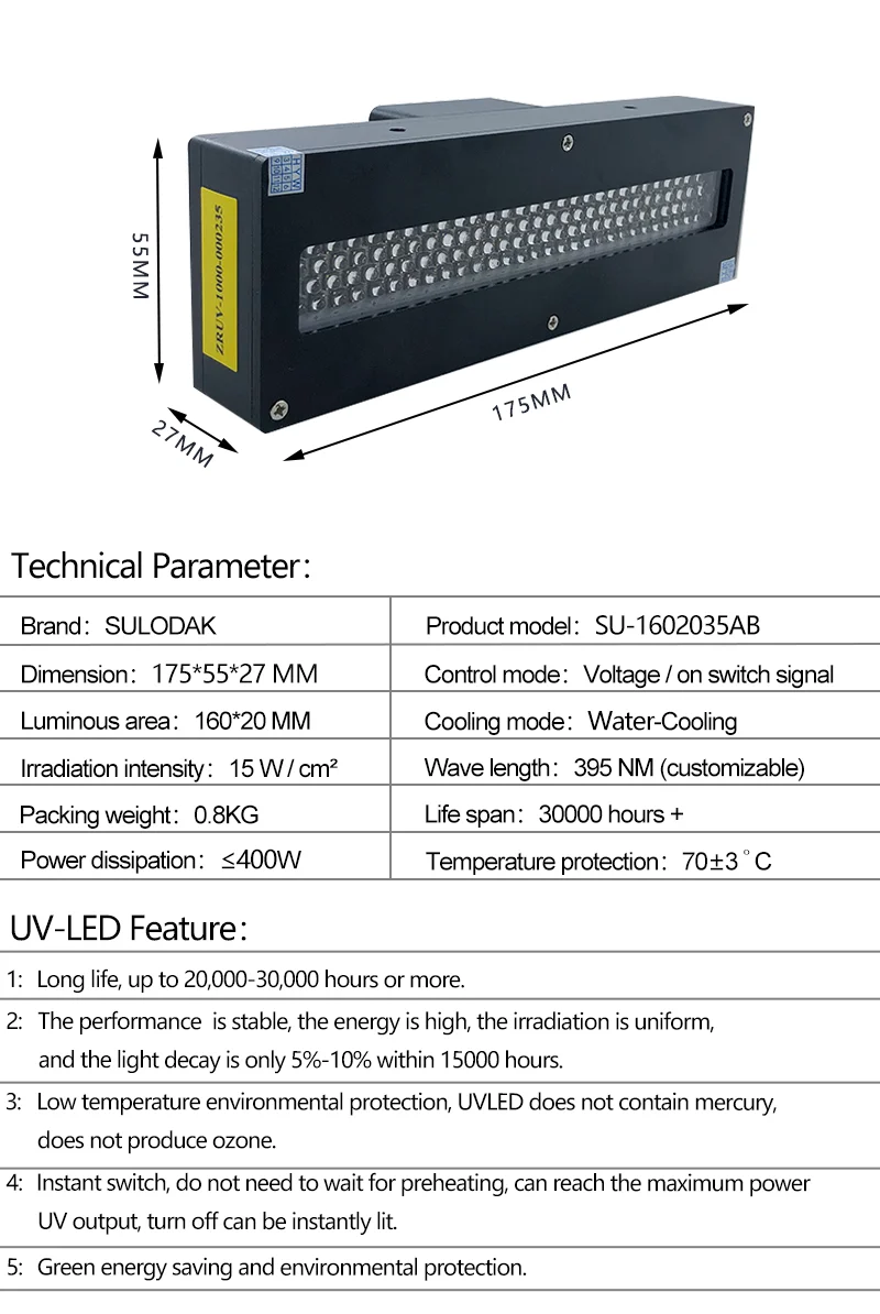 400W high power water cooled UVLED curing lamp Toshiba/Ricoh/Seiko UV printer UVLED oil curing and drying light