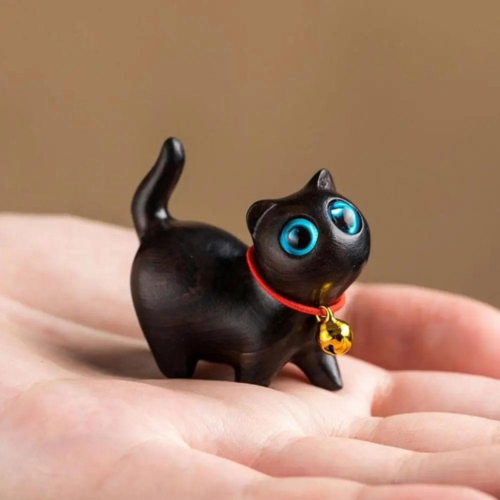

Sandalwood Hand Carved Wood Cat Sandalwood Decoration Statues & Cat Wooden Cat Decoration Desktop Crafts Ornaments Sculptur R4B0