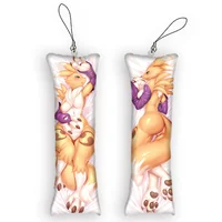 Cartoon Keychain Renamon Dakimakura  Mini Pendant Cute 2 Sides Print Hanging Ornament Anime Small Pillow Pendants Xmas Gift 2
