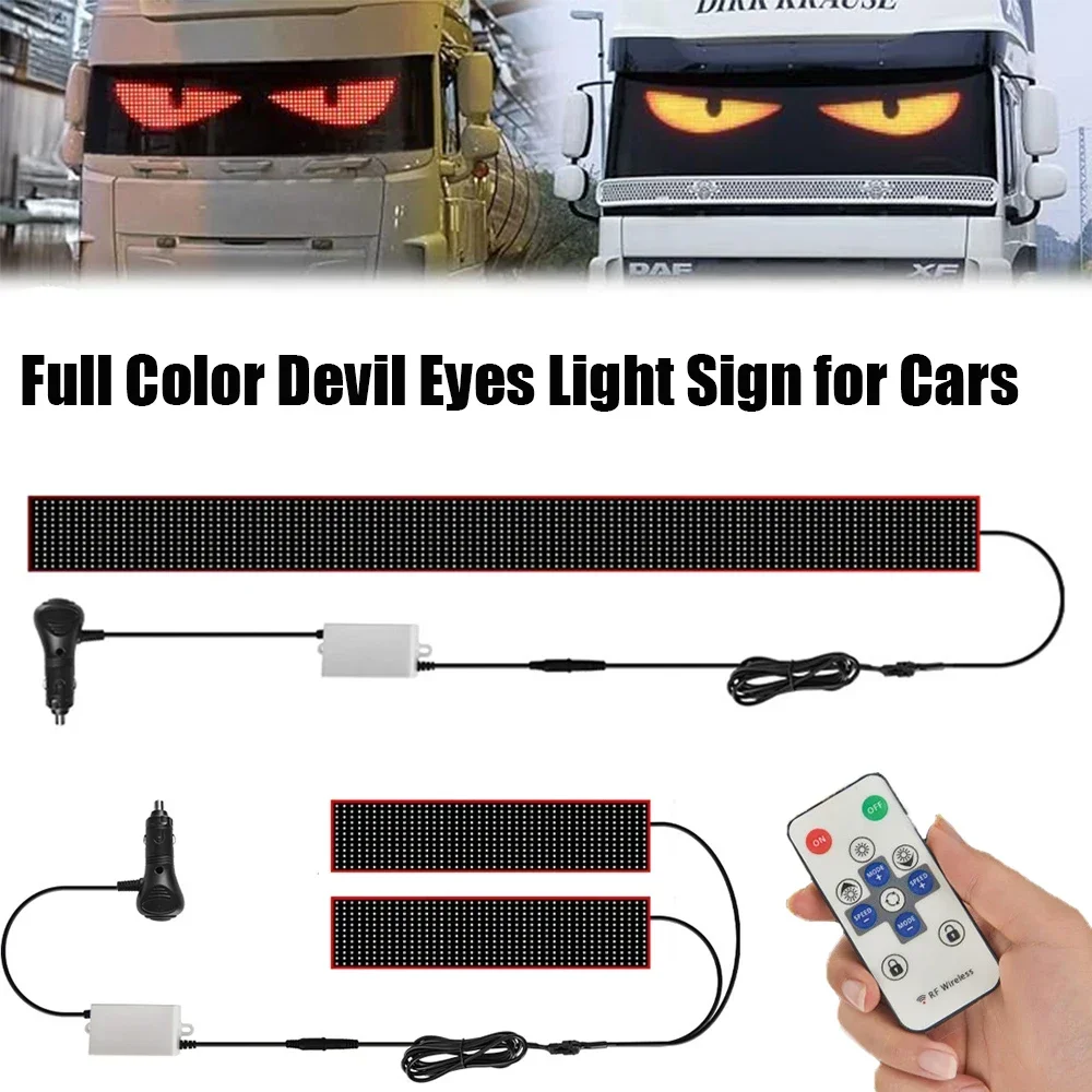 Large APP Truck Car Devil Eye LED Pixel Panel Light Remote Music Control Custom Text Lighting Scrolling For Board Windshield