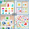 Kids Shape Dice Board Game Montessori Toys Geometric Matching Cards Memory Games Brain Thinking Social Sensory Educational Toys 4