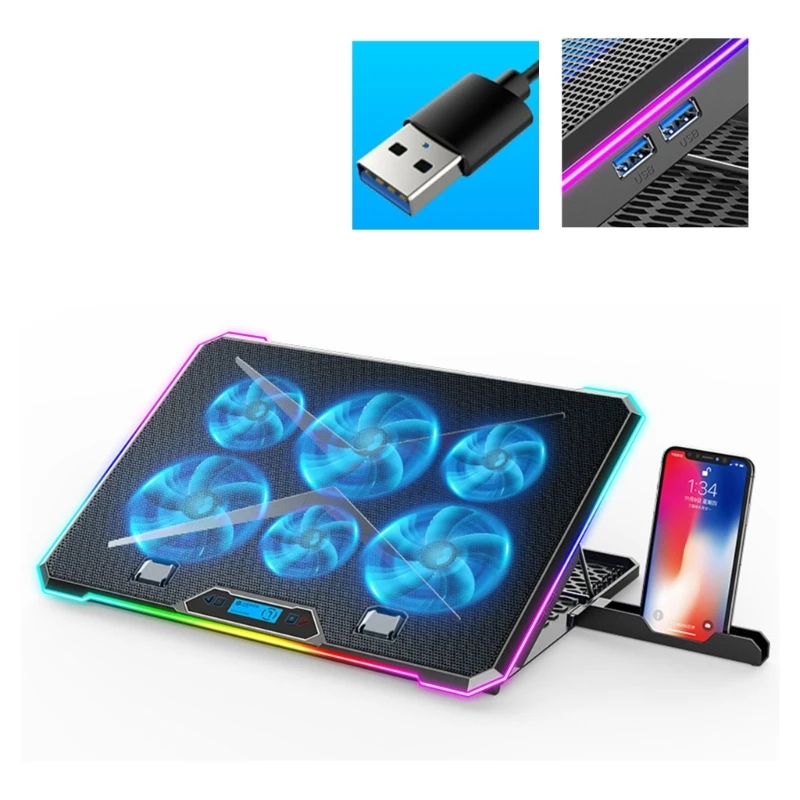 

Laptop Cooling Pad Powerful Cooling System with 2 USB Ports Easy to Carry