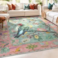 Carpet for Living Room Non-slip Machine Washable Floor Mat Creative Jungle Tiger Birds Print Area Rug Sofa Coffee Table Rugs 러그 2
