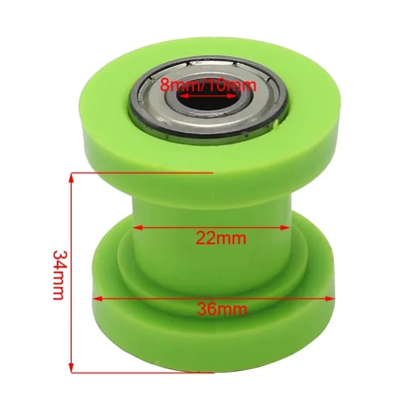 Chain Roller Slider Guide 8/10mm Chain Tensioner Guide Sprocket and Anti Pulley Motorcycle Accessories Drive Chain Roller Pulley Wheel Slider Tensioner