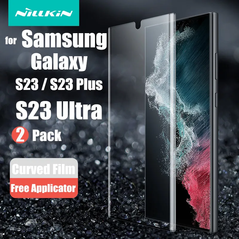 

Nillkin 2 шт. ударопрочная изогнутая Защита экрана для Samsung Galaxy S23 Ultra Plus полностью склеенная изогнутая защитная пленка S23 +