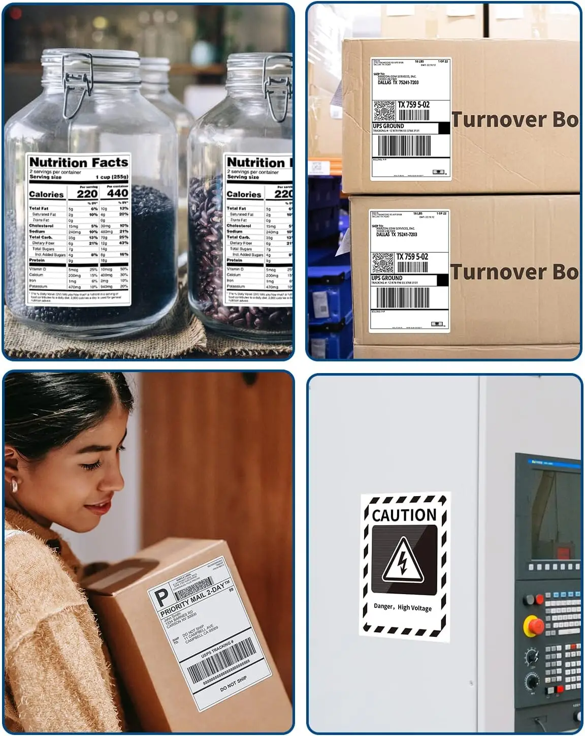 운송장 라벨, Phomemo PM-241BT D520BT 246S 프린터용 열 라벨 스티커, 휴대용 라벨러, A6 사이즈 배송 라벨, 4x6, 500 개
