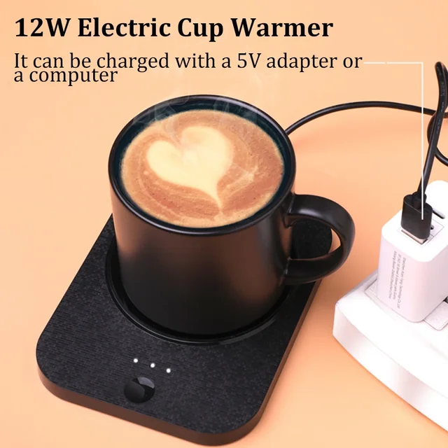 Mini Portable USB Cup Warmer 3 Gear Coffee Mug Heating Coaster