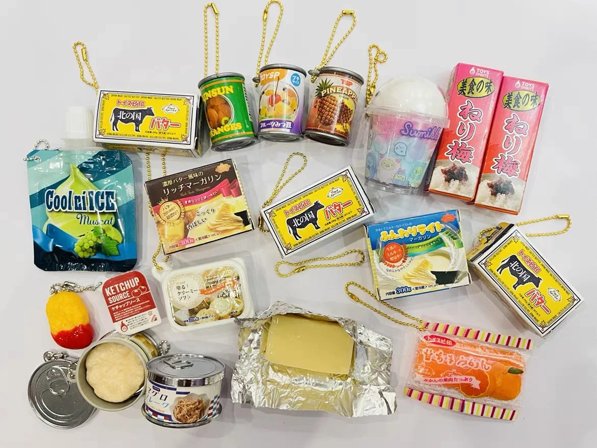 

Брелок для ключей в виде капсулы, имитация деликатной еды, конфет, фруктов, банок, масла, мини-брелок