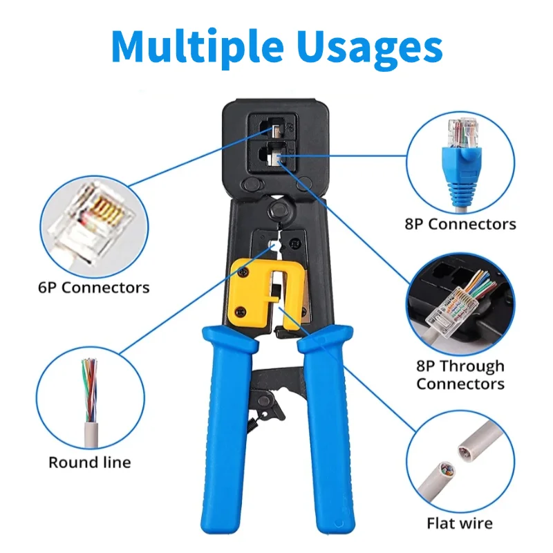 RJ45 Crimping Tool Kit For RJ11/RJ12/CAT5/CAT6/Cat5e Computer Maintenacnce Lan Cable Tester Network Repair Tool Set network cable tester ethernet crimping tool network crimper cable stripping tool network repair tool set network tool kit network tool set