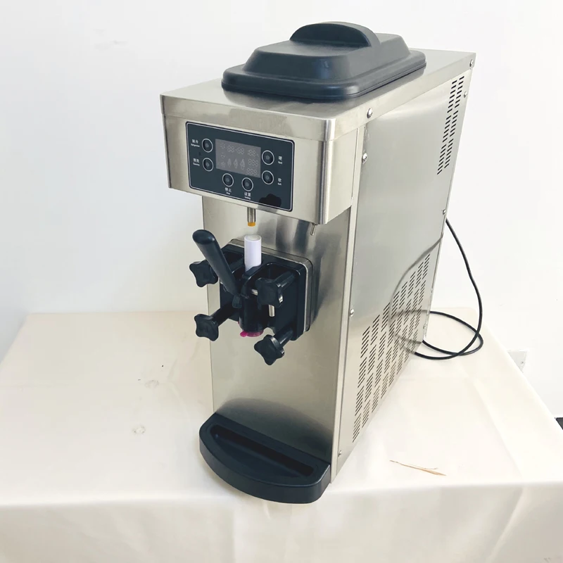 

Коммерческий столешница, машина для производства мороженого, магазин закусок, бар, кафе, машина для производства мягкого мороженого, 1100 Вт, 10-12 л/ч, торговый автомат